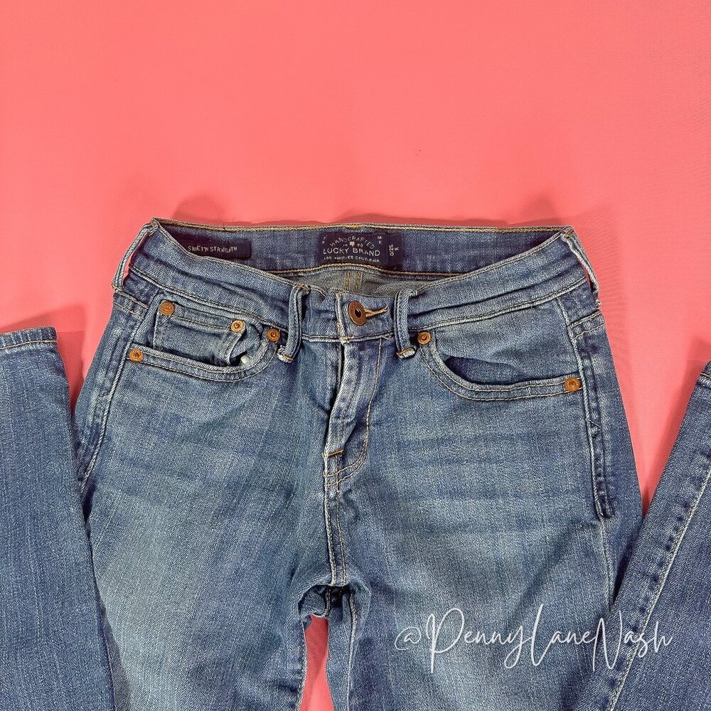 Lucky Brand Mid Rise Sweet n' Straight Jeans Tanzanite Blue - Picture 6 of 14